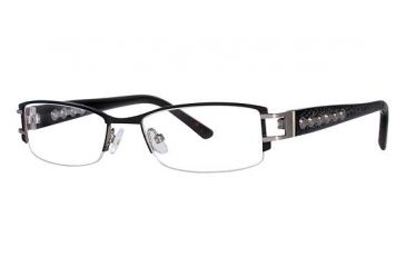 Image of Nicole Miller Astor Bifocal Prescription Eyeglasses - Frame Matte Black/Black Pattern NMASTOR01