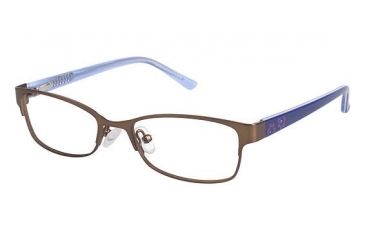 Image of Nicole Miller Aviana Single Vision Prescription Eyeglasses - Frame BROWN / NAVY, Size 47/16mm NMAVIANA01