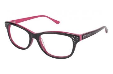 Image of Nicole Miller Bijou Eyeglass Frames - Frame BLACK/ BERRY, Size 51/16mm NMBIJOU01