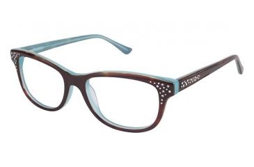 Image of Nicole Miller Bijou Eyeglass Frames - Frame TORTOISE/TEAL, Size 51/16mm NMBIJOU02