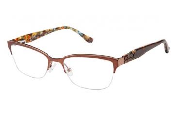 Image of Nicole Miller Bogart Progressive Prescription Eyeglasses - Frame MATTE BROWN, Size 50/17mm NMBOGART02