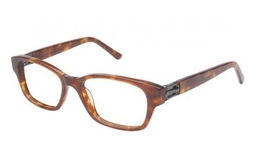 Image of Nicole Miller Broome Single Vision Prescription Eyeglasses - Frame Honey Tortoise, Size 50/16mm NMBROOME01