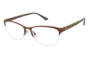 Image of Nicole Miller Catherine Progressive Prescription Eyeglasses - Frame Matte Brown, Size 56/17mm NMCATHERINE02