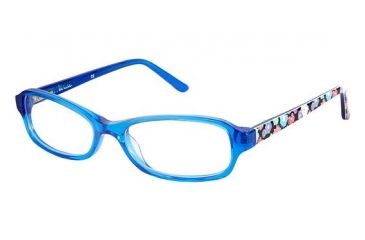 Image of Nicole Miller Corinna Eyeglass Frames - Frame Blue / Floral, Size 48/15mm NMCORINNA03