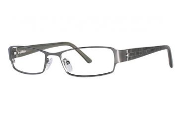 Image of Nicole Miller Cornelia Bifocal Prescription Eyeglasses - Frame Matte Dark Gun/Olive, Size 53/17mm NMCORNELIA01