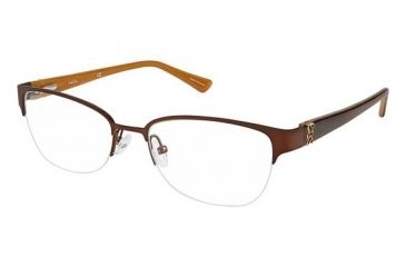 Image of Nicole Miller Cozine Single Vision Prescription Eyeglasses - Frame Matte Brown, Size 51/17mm NMCOZINE02
