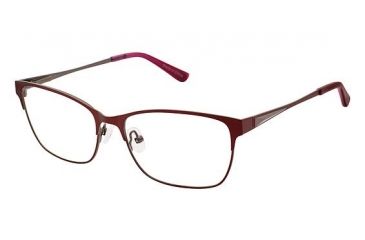 Image of Nicole Miller Glenmore Progressive Prescription Eyeglasses - Frame Burgundy/Gun, Size 55/16mm NMGLENMORE03