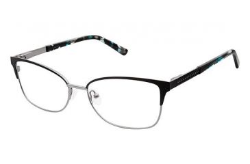 Image of Nicole Miller Grand Bifocal Prescription Eyeglasses - Frame Black/Turquoise, Size 54/16mm NMGRAND01