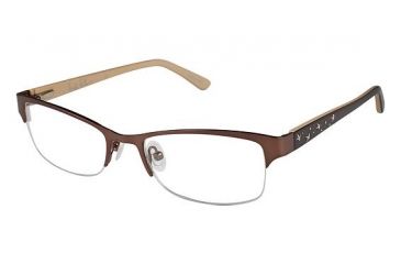 Image of Nicole Miller Jasper Single Vision Prescription Eyeglasses - Frame MATTE BROWN, Size 51/18mm NMJASPER02