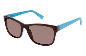Image of Nicole Miller Waterside Progressive Prescription Sunglasses NMWATERSIDE02 - Frame Color Brown Horn/blue