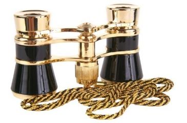 Image of LaScala Optics CARMEN Opera Glasses - Black Body, Golden Rings