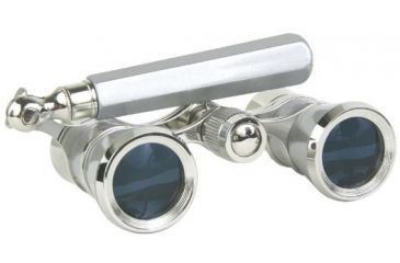 Image of LaScala Optics IOLANTA Lorgnette Opera Glasses - Platinum body, Silver Rings