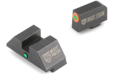 Image of Night Fision GLK001015OGZ Night Sight Set Accur8 Front/Square Rear Glock 17/17L