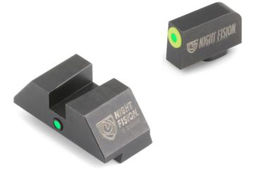 Image of Night Fision GLK001015YGZ Night Sight Set Accur8 Front/Square Rear Glock 17/17L
