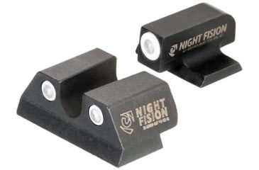 Image of Night Fision Standard Height Night Sight Set, FN 509, White Front Ring, U Notch White Rear Rings, FNH-101-007-WGWG