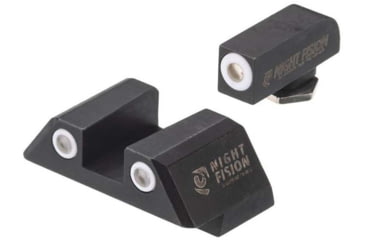 Image of Night Fision Standard Height Night Sight Set, Glock 48, White Front Ring, White Rear Rings, GLK-005-003-WGWG