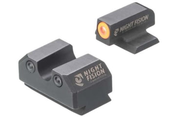 Image of Night Fision Standard Height Night Sight Set, Ruger Max 9, Orange Front Ring, U Notch White Rear Rings, RUG-326-007-OGZG