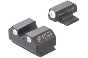 Image of Night Fision Standard Height Night Sight Set, Ruger Max 9, White Front Ring, U Notch White Rear Rings, RUG-326-007-WGWG