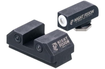 Image of Night Fision Standard Height Night Sight Set, Taurus G3c/GX4, White Front Ring, TAU-252-003-WGZG