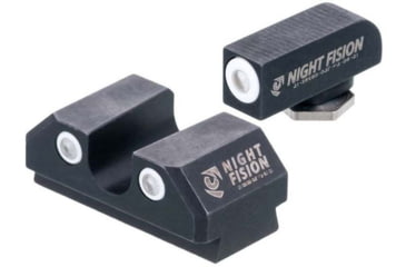Image of Night Fision Standard Height Night Sight Set, Taurus G3c/GX4, White Front Ring, U Notch White Rear Rings, TAU-252-007-WGWG