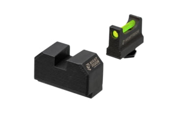 Image of Night Fision Optic Height Fiber Sight Set, Glock 17/19/45/48 w/ RMR/507c/SRO/ACRO, Green Front, Black, GLK-001-330-353-GFZX