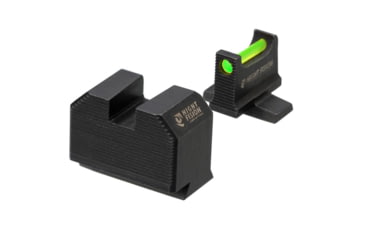 Image of Night Fision Optic Height Fiber Sight Set, Smith &amp; Wesson M&amp;P 2.0 w/ RMR/507c/SRO, Green Front, Black, SAW-206-311-402-GFZX
