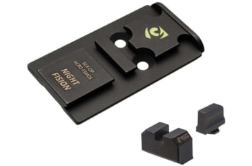 Image of Night Fision Aimpoint ACRO Adapter Plate, Glock Mos + Blacked Out Sights Combo, Black, GLK-OPBS-ACRO-MOS-ZXZX