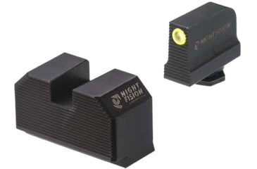 Image of Night Fision Optic Plate + Tritium Ylw Front Sight Combo ACRO to Glock Full Size MOS, Black, GLK-OPBS-ACRO-MOS-YGZX