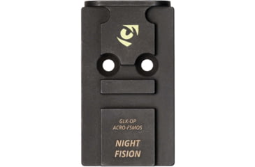 Image of Night Fision Optic Plate + Tritium Ylw Front Sight Combo ACRO to Glock Full Size MOS, Black, GLK-OPBS-ACRO-MOS-YGZX