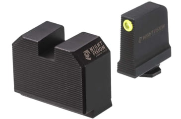 Image of Night Fision Optic Plate + Tritium Ylw Front Sight Combo DPP/Romeo Pro to Glock Full Size MOS, Black, GLK-OPBS-DPP-MOS-YGZX