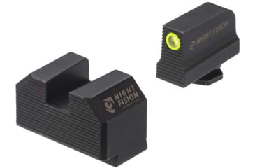 Image of Night Fision Optic Plate + Tritium Ylw Front Sight Combo EPS to Glock Full Size MOS, Black, GLK-OPBS-EPS-MOS-YGZX
