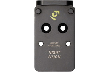 Image of Night Fision Optic Plate + Tritium Ylw Front Sight Combo RMR/507c to Glock Full Size MOS, Black, GLK-OPBS-RMR-MOS-YGZX