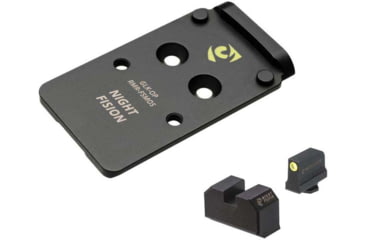 Image of Night Fision Optic Plate + Tritium Ylw Front Sight Combo RMR/507c to Glock Full Size MOS, Black, GLK-OPBS-RMR-MOS-YGZX