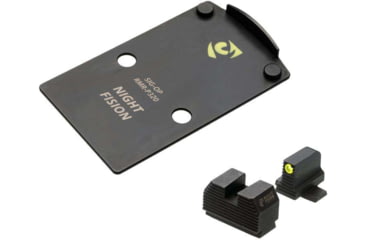 Image of Night Fision Optic Plate + Tritium Ylw Front Sight Combo RMR/507c to Sig P320, Black, SIG-OPBS-RMR-P320-YGZX