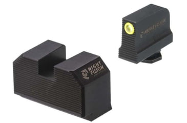 Image of Night Fision Optics Ready Stealth Lower 1/3rd Night Sight Set, Glock 17/19/34 w/ RMR/507c/SRO/ACRO, Yellow Front Ring, Blank Rear Sight, GLK-001-330-353-YGZX