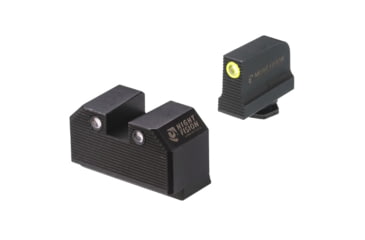 Image of Night Fision Optics Ready Stealth Lower 1/3rd Night Sight Set, Glock 17/19/34 w/ RMR/507c/SRO/ACRO, Yellow Front, Black, GLK-001-330-353-YGZG