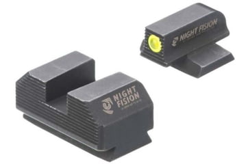 Image of Night Fision Optics Ready Stealth Ruger Night Sight Set, Ruger Max 9, Yellow Front Ring, Blank Rear Sight, RUG-326-185-262-YGZX