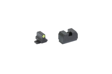 Image of Night Fision Optics Ready Stealth Series Square-Notch Tritium Night Sights, SIG Sauer P-Series, 315-302in Blade Height, Yellow Front Sight/Green Tritium, Blank Rear Sight, Black, SIG-180-315-302-YGZX