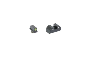 Image of Night Fision Optics Ready Stealth Series Square-Notch Tritium Night Sights, Glock 43X MOS, 220-227in Blade Height, Yellow Front Sight/Green Tritium, Black Rear Sight, Black, GLK-003-220-227-YGZG
