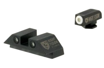 Image of Night Fision Perfect Dot Night Sight Set w/Front, Square Rear, White Front w/Green Tritium, Black Rear w/Green Tr, Fits Glock 20/21/29/30/36/40/41, GLK-002-003-WGZG