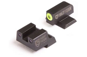 Image of Night Fision Perfect Dot Night Sight Set w/Front, Square Rear, Yellow Front w/Green Tritium, Black Rear w/Green T, Fits Canik TP9SFx/TP9SFL, CNK-026-003-YGZG