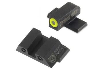 Image of Night Fision Perfect Dot Night Sight Set w/Front, Square Rear, Yellow Front w/Green Tritium, Black Rear w/Green T, Fits Springfield XD/XDM/XD Mod. 2, SPR-226-003-YGZG