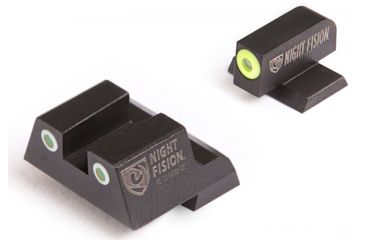 Image of Night Fision Perfect Dot Night Sight Set w/Front, Square Rear, Yellow Front w/Green Tritium, White Rear w/Green T, Fits Canik TP9SF ELITE/TP9SF/TP9SA, CNK-027-003-YGWG