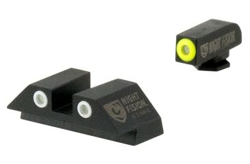 Image of Night Fision Perfect Dot Night Sight Set w/Front, Square Rear, Yellow Front w/Green Tritium, White Rear w/Green T, Fits Glock 17/17L/19/22/23/24/25/ 26/27/28/31/32/3, GLK-001-003-YGWG