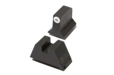 Image of Night Fision Perfect Dot Suppressor Height Night Sight Set w/Front, Square Rear, White Front w/Green Tritium, Blank Rear, Fits Glock Suppressor Height 17/17L/19/22/23/24/25, GLK-004-013-WGZX