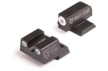 Image of Night Fision Perfect Dot Suppressor Height Night Sight Set w/Front, Square Rear, White Front w/Green Tritium, White Rear w/Green Tr, Suppressor Height S&amp;W M&amp;P/M&amp;P M2.0, SAW-203-003-WGWG