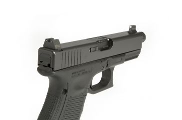 Image of Night Fision Perfect Dot Suppressor Height Night Sight Set w/White Front, Square Black Rear, w/Green Tritium, Glock 17/17L/19-41, GLK-004-003-WGZG