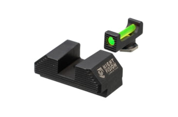 Image of Night Fision Standard Height Fiber Optic Sight Set, Glock 17/19/45/48, Green Front, Black, GLK-001-163-175-GFZX