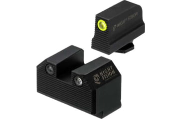 Image of Night Fision Glock Tritium Stealth Yellow Front/Square Night Sight Set, Glock 17/19/34, Black, GLK001290313YGZG