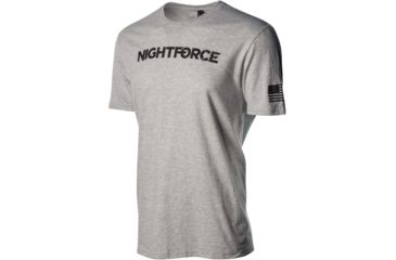Image of NightForce Mens T-Shirt, NF Script &amp; RRR Back, Light Grey, 2XL, A536-2XL